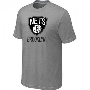 T-shirt principal de logo Brooklyn Nets NBA Big & Tall Gris - Homme