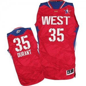 Maillot Authentic Oklahoma City Thunder NBA 2013 All Star Rouge - #35 Kevin Durant - Homme