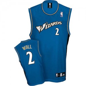 Maillot Adidas Bleu Authentic Washington Wizards - John Wall #2 - Homme