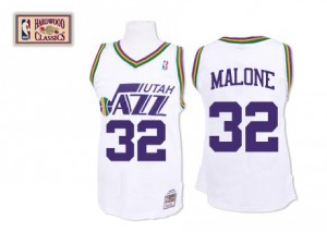 Maillot Mitchell and Ness Blanc Throwback Swingman Utah Jazz - Karl Malone #32 - Homme