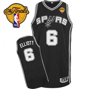 San Antonio Spurs #6 Adidas Road Finals Patch Noir Authentic Maillot d'équipe de NBA Expédition rapide - Sean Elliott pour Homme