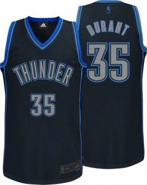Maillot Adidas Noir Graystone Fashion Authentic Oklahoma City Thunder - Kevin Durant #35 - Homme
