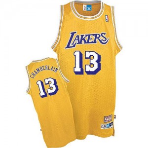 Los Angeles Lakers #13 Adidas Throwback Or Authentic Maillot d'équipe de NBA pas cher - Wilt Chamberlain pour Homme