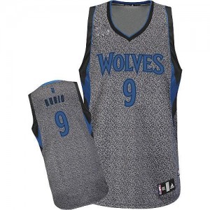 Maillot NBA Gris Ricky Rubio #9 Minnesota Timberwolves Static Fashion Authentic Homme Adidas