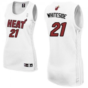 Miami Heat #21 Adidas Home Blanc Authentic Maillot d'équipe de NBA Prix d'usine - Hassan Whiteside pour Femme