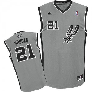 Maillot Adidas Gris argenté Alternate Swingman San Antonio Spurs - Tim Duncan #21 - Homme