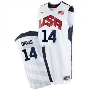 Maillot NBA Blanc Anthony Davis #14 Team USA 2012 Olympics Authentic Homme Nike