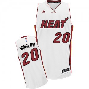 Miami Heat #20 Adidas Home Blanc Swingman Maillot d'équipe de NBA Remise - Justise Winslow pour Homme