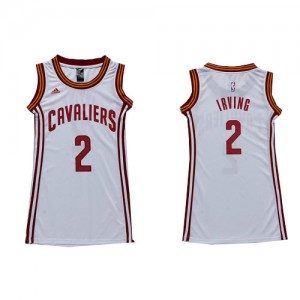 Cleveland Cavaliers Kyrie Irving #2 Dress Authentic Maillot d'équipe de NBA - Blanc pour Femme