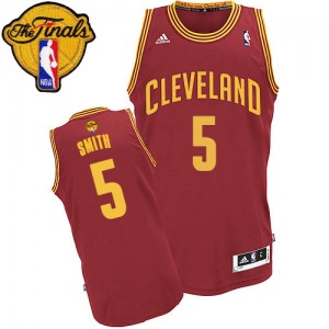 Maillot NBA Swingman J.R. Smith #5 Cleveland Cavaliers Road 2015 The Finals Patch Vin Rouge - Homme