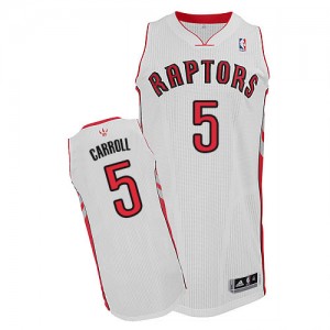 Toronto Raptors #5 Adidas Home Blanc Authentic Maillot d'équipe de NBA pas cher en ligne - DeMarre Carroll pour Homme