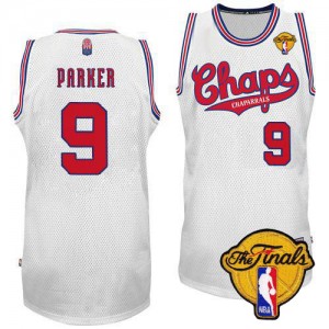 Maillot NBA Blanc Tony Parker #9 San Antonio Spurs ABA Hardwood Classic Finals Patch Authentic Homme Adidas
