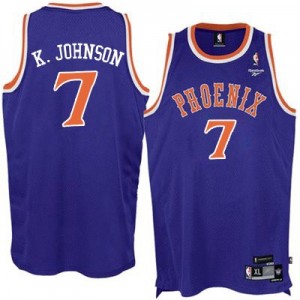 Phoenix Suns #7 Adidas New Throwback Violet Authentic Maillot d'équipe de NBA pas cher - Kevin Johnson pour Homme