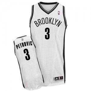 Brooklyn Nets Drazen Petrovic #3 Home Authentic Maillot d'équipe de NBA - Blanc pour Homme