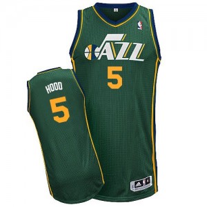 Maillot NBA Vert Rodney Hood #5 Utah Jazz Alternate Authentic Homme Adidas