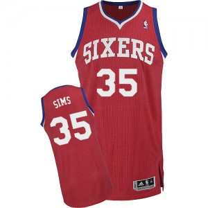 Maillot Authentic Philadelphia 76ers NBA Road Rouge - #35 Henry Sims - Homme