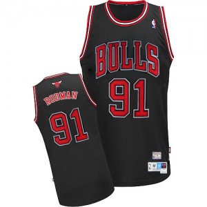 Chicago Bulls Dennis Rodman #91 Throwback Authentic Maillot d'équipe de NBA - Noir pour Homme