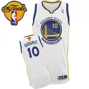 Maillot NBA Golden State Warriors #10 Tim Hardaway Blanc Adidas Authentic Home 2015 The Finals Patch - Homme
