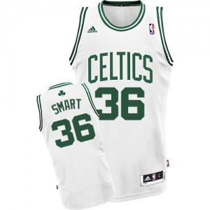 Maillot NBA Boston Celtics #36 Marcus Smart Blanc Adidas Swingman Home - Homme