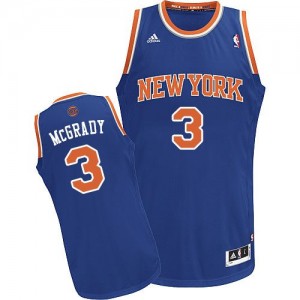 Maillot NBA New York Knicks #3 Tracy McGrady Bleu royal Adidas Swingman Road - Homme