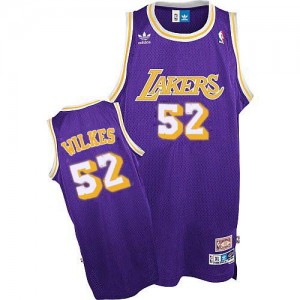 Maillot Adidas Violet Throwback Swingman Los Angeles Lakers - Jamaal Wilkes #52 - Homme