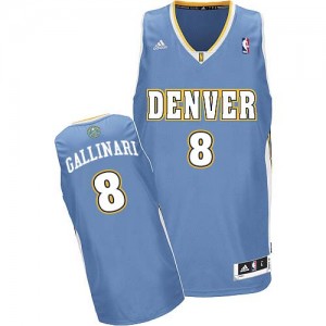 Maillot NBA Bleu clair Danilo Gallinari #8 Denver Nuggets Road Swingman Homme Adidas