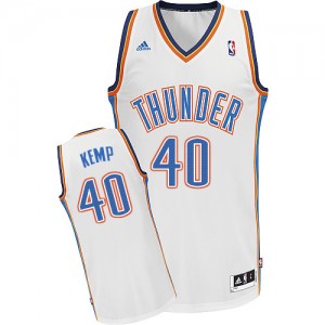Oklahoma City Thunder #40 Adidas Home Blanc Swingman Maillot d'équipe de NBA Vente pas cher - Shawn Kemp pour Homme
