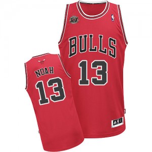 Maillot NBA Chicago Bulls #13 Joakim Noah Rouge Adidas Swingman Road 20TH Anniversary - Homme