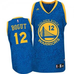 Maillot NBA Authentic Andrew Bogut #12 Golden State Warriors Crazy Light Bleu - Homme