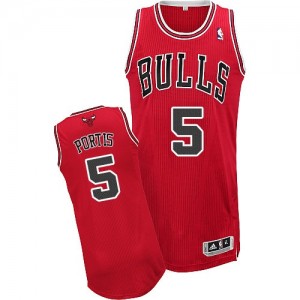 Chicago Bulls Bobby Portis #5 Road Authentic Maillot d'équipe de NBA - Rouge pour Homme