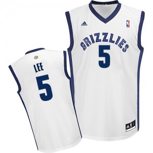 Maillot NBA Blanc Courtney Lee #5 Memphis Grizzlies Home Swingman Homme Adidas