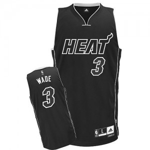 Maillot NBA Authentic Dwyane Wade #3 Miami Heat Shadow Noir - Homme