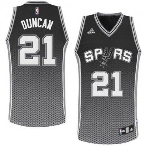 Maillot NBA Noir Tim Duncan #21 San Antonio Spurs Resonate Fashion Swingman Homme Adidas