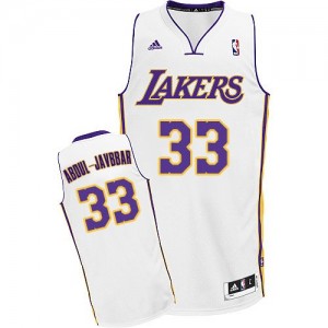 Los Angeles Lakers #33 Adidas Alternate Blanc Swingman Maillot d'équipe de NBA boutique en ligne - Kareem Abdul-Jabbar pour Homme
