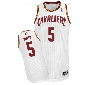 Cleveland Cavaliers J.R. Smith #5 Home Authentic Maillot d'équipe de NBA - Blanc pour Homme