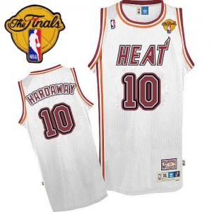 Miami Heat #10 Adidas Throwback Finals Patch Blanc Authentic Maillot d'équipe de NBA Expédition rapide - Tim Hardaway pour Homme