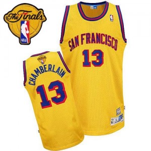 Maillot NBA Swingman Wilt Chamberlain #13 Golden State Warriors Throwback San Francisco Day 2015 The Finals Patch Or - Homme