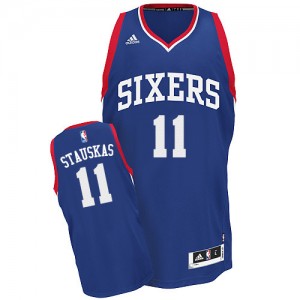 Philadelphia 76ers #11 Adidas Alternate Bleu royal Swingman Maillot d'équipe de NBA à vendre - Nik Stauskas pour Homme
