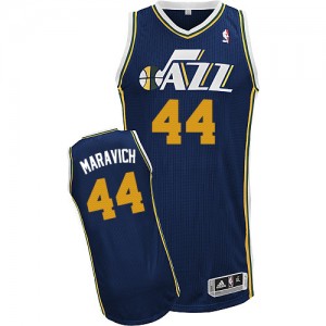 Utah Jazz #44 Adidas Road Bleu marin Authentic Maillot d'équipe de NBA 100% authentique - Pete Maravich pour Homme