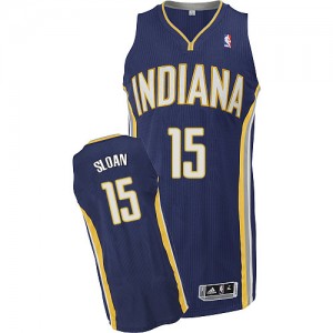 Indiana Pacers Donald Sloan #15 Road Authentic Maillot d'équipe de NBA - Bleu marin pour Homme