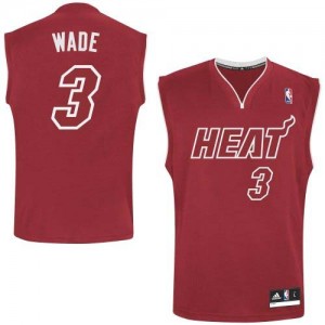 Maillot NBA Miami Heat #3 Dwyane Wade Rouge Adidas Authentic Pride - Homme