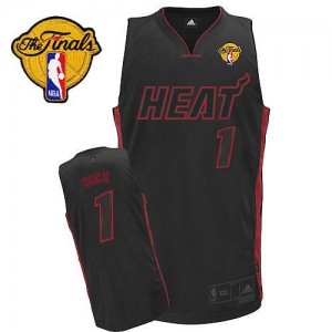 Miami Heat #1 Adidas Finals Patch Noir noir / Rouge Authentic Maillot d'équipe de NBA prix d'usine en ligne - Chris Bosh pour Homme