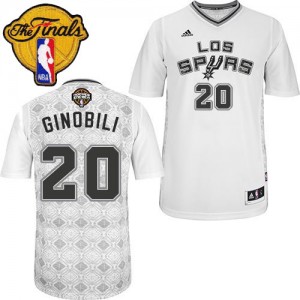 San Antonio Spurs #20 Adidas New Latin Nights Finals Patch Blanc Authentic Maillot d'équipe de NBA Braderie - Manu Ginobili pour Homme