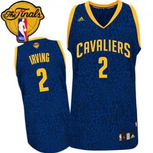 Maillot Adidas Bleu Crazy Light 2015 The Finals Patch Authentic Cleveland Cavaliers - Kyrie Irving #2 - Homme