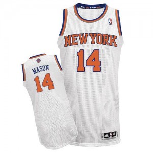 Maillot Authentic New York Knicks NBA Home Blanc - #14 Anthony Mason - Homme
