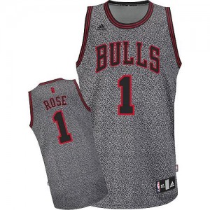 Chicago Bulls #1 Adidas Static Fashion Gris Swingman Maillot d'équipe de NBA vente en ligne - Derrick Rose pour Homme
