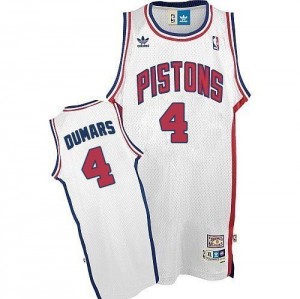Detroit Pistons #4 Adidas Throwback Blanc Authentic Maillot d'équipe de NBA Peu co?teux - Joe Dumars pour Homme
