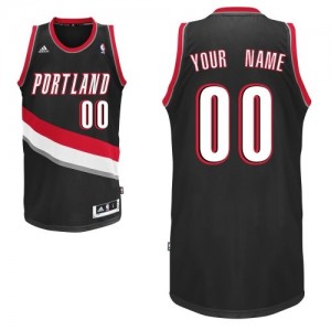 Portland Trail Blazers Personnalisé Adidas Road Noir Maillot d'équipe de NBA Discount - Swingman pour Enfants