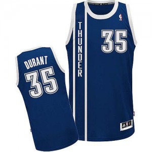 Maillot NBA Oklahoma City Thunder #35 Kevin Durant Bleu marin Adidas Authentic Alternate - Homme