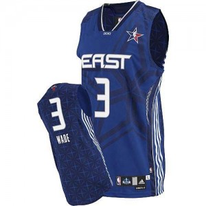 Maillot NBA Bleu Dwyane Wade #3 Miami Heat 2010 All Star Authentic Homme Adidas